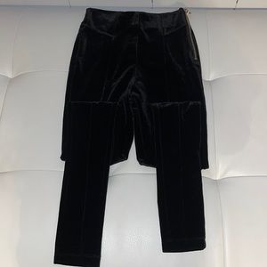 Black velvet leggings